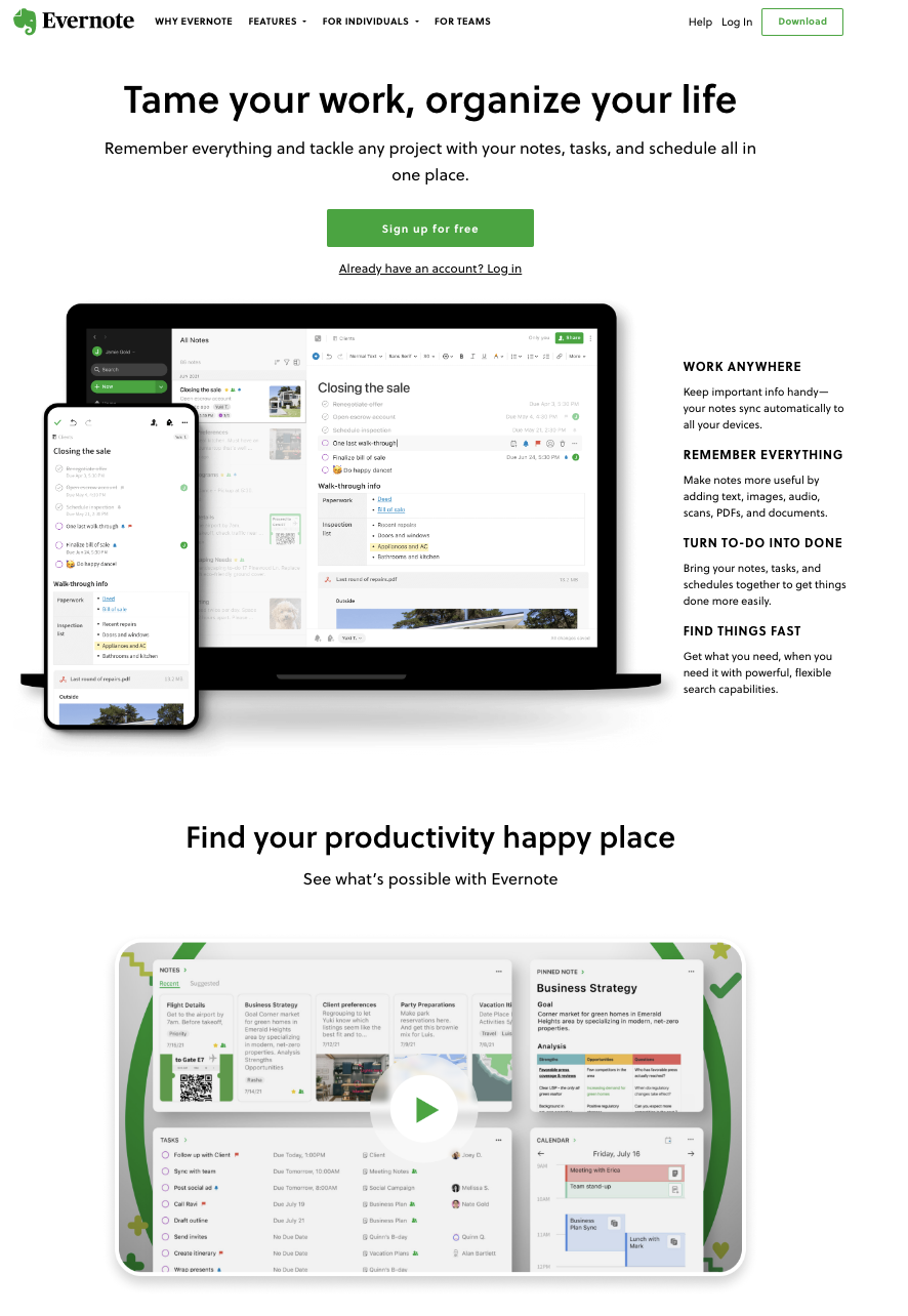 evernotehomepage